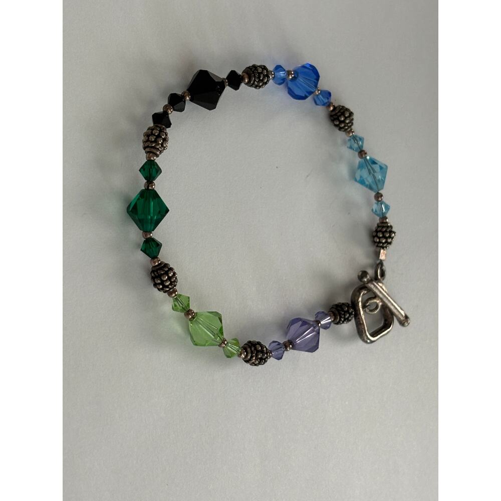 Sterling Silver & Glass Beads Bracelet
